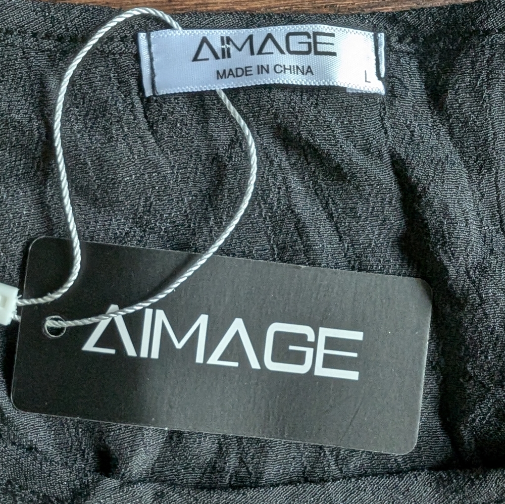 NWT AIMAGE Swim Suit Coverup Poncho Black - Picture 6 of 8